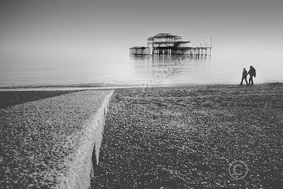 A Misty Walk on Brighton Beach