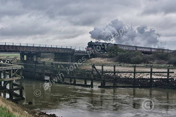 Steam Train Crossing The River Arun
