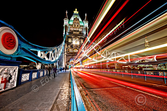 London Light Trails to Tower Bridge